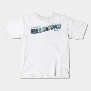 Greetings from Helsinki in Finland Vintage style retro souvenir Kids T-Shirt